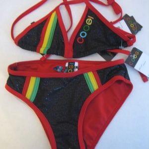 Coogi Girl's Black & Red Bikini Sz 5 NWWT
